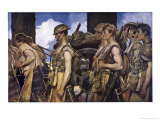 Scottish Soldiers Return from Combat reproduction procédé giclée par Francois Flameng