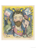 Nikolay Aleksandrovich Tsar Nicolas II Satirical View Giclee Print by E. Cadel