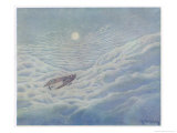 Lone French Warplane Flies High Among the Clouds Giclee-trykk av Maurice Bourgignon