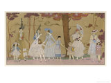 Summertime Fashions for Women and Girls by Paquin Doucet Giclée-Druck von Georges Barbier