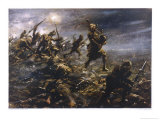 At Loos Piper Laidlaw Rouses His Colleagues Suffering the Effects of a Gas Attack Giclee-trykk av W.s. Bagdatopulos