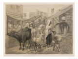 Busy Scene at an Indian Bazaar Giclee Print by Captain G.f. Atkinson