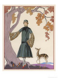 Fur Hat and Coat by Worth Giclee Print by Georges Barbier