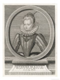 Catherine Henriette De Balzac D'Entragues Marquise De Verneuil Mistress of Henri IV Roi De France Reproduction procédé giclée par M. Aubert