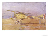 French Ace Georges-Marie Guynemer's Spad-VII Fighter in Which He Has Shot Down Many Enemy Aircraft Giclee Print by Henri Farre