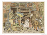 Children Look at All the Animals and Birds for Sale as Pets in This Shop Giclee Print by Francis Bedford