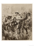 When Her Fiance Dies Exploring Central Africa She Travels There Lays Flowers Giclee Print by Leon Fauret
