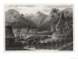Tribal Dance of the People of Viti Levu the Largest Island in the Fiji Group Reproduction procédé giclée par E. Aubert