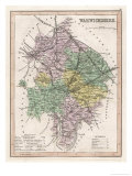 Map of Warwickshire reproduction procédé giclée par James Archer