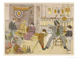 Customers Try out Some of the Merchandise in a Sports Shop reproduction procédé giclée par Francis Bedford