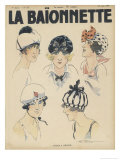 Five Styles of Cap for the Summer Resembling Bathing Caps Berets and Turbans Giclee Print by Henry Fournier