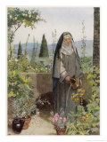Clare of Assisi Tending to Plants reproduction procédé giclée par Eleanor Fortescue Brickdale