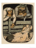Pig and His Two Admirers Giclee Print by Rasmus Christiansen