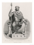 Hugues Capet King of the Franks Seated on His Throne Giclee-trykk av Beinl