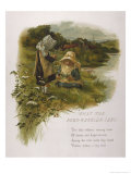 Two Little Girls Make Daisy Chains Giclee-trykk av Edith S. Berkeley