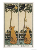 The Fox and the Crow Giclee Print by T.c. Derrick