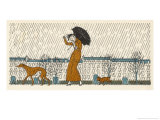 Rain or Fine Dogs Must be Taken for Their Walk Giclee Print by Bernard Boutet De Monvel