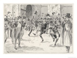 Stockbrokers Dance for Joy at News of the Boers' Surrender in the War in Africa Giclee Print by Ralph Cleaver