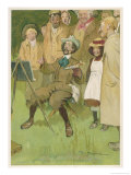 Crowd of Children and Adults Look Somewhat Surprised by What This Artist is Painting at His Easel! Giclee Print by Tom Browne