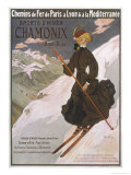 Come to Chamonix for the Very Finest Skiing reproduction procédé giclée par Abel Faivre