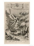 The Persecuted Prophet Elijah is Protected by an Angel Who Brings Him Food and Drink Giclee-trykk av P.p. Bouche The Persecuted Prophet Elijah is Protected by an Angel Who Brings Him Food and Drink Giclee-trykk av P.p. Bouche