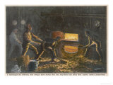 Stokers at Work in the Hold of a Coal-Burning Steamship Giclée-Druck von Adolf Bock