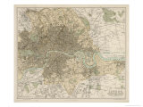 Map of London and Its Suburbs Giclée-tryk af J. Bartholomew Map of London and Its Suburbs Giclée-tryk af J. Bartholomew
