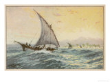 Arab Dhow Used on the East African Coast Giclee-trykk av Adolf Bock Arab Dhow Used on the East African Coast Giclee-trykk av Adolf Bock