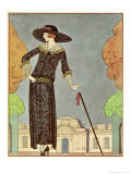 Two-Piece Barrel-Line Dress by Beer with Button Front Deep Cuffs En Bouffants Vandyked Collar Lámina giclée por Georges Barbier Two-Piece Barrel-Line Dress by Beer with Button Front Deep Cuffs En Bouffants Vandyked Collar Lámina giclée por Georges Barbier