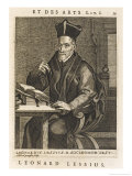 Scholar, Leonard Lessius a Jesuit to be Precise, Pauses Quill in Air Giclee Print by Nicolas de Larmessin