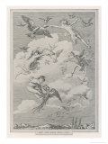 Peter Pan, The Children Snatch Food from the Mouth of Birds as They Fly Giclée-Druck von Francis Bedford