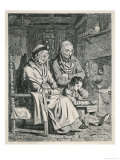 An Elderly Couple Listen Attentively to the Readings of an Industrious Young Boy Giclee Print by Geikie 