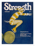 Strength: Girl Ice Skating over Barrels Reproduction procédé giclée par W.n. Clyment