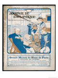 Journal De L'Atlantique, Ship's Newspaper for the 3rd Day of the Atlantic Crossing by La Lorraine reproduction procédé giclée par Adolphe Cossard