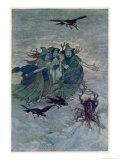 Macbeth, Act I Scene III: The Three Witches: "So Wither'd and Wild in Their Attire" Giclee Print by Charles Folkard