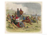 The English Forces Await the Attack of the French Reproduction procédé giclée par James Doyle