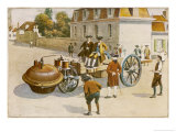 Cugnot Demonstrates His Steam Car Reproduction procédé giclée par Amedee Forestier