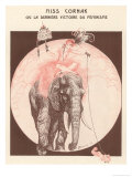 Circus Elephant and His Trainer Miss Cornak Giclee Print by Gesmar 