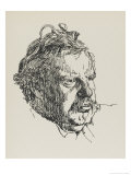 Gilbert Keith Chesterton Writer, The Father Brown Stories the Napoleon of Notting Hill the Man reproduction procédé giclée par Powys Evans