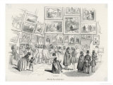 Visitors in the Salon Carre Admire the Entries for the Salon of 1843 Giclee Print by E. Forest