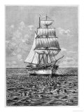 The Day after the Eruption a Sailing Vessel Makes Its Way Through a Sea of Floating Corpses Giclee-trykk av Baldo