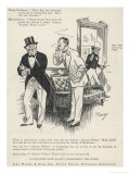 Two Gentlemen Discuss the Merits of Black Label Whisky Giclee Print by Leo Cheney