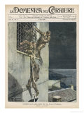 Italian Convicts Escape from Finalmarina by Tying Sheets Together and Cutting Through the Mesh reproduction procédé giclée par Achille Beltrame