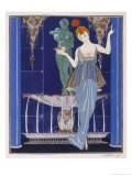 Tunic Dress by Paquin: Draped Tango Skirt with Front Split and Train Giclée-Druck von Georges Barbier