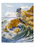 On a Rocky Shore Giclee Print by Margaret C. Cook