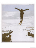 Skier Flies Through the Air Lámina giclée por Olaf Gulbransson Skier Flies Through the Air Lámina giclée por Olaf Gulbransson