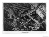Fall-In in a Coal Mine Leaving the Miners Trapped reproduction procédé giclée par Gauchard Brunier