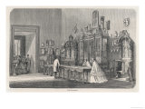 Visitors Examining Exhibits in the Salle Sauvageot Giclee Print by Fichot 