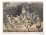 Team of Hauliers Pull a Wagon Through the Indian Night Giclee Print by Captain G.f. Atkinson