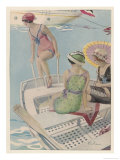 Bathing from a Boat Giclee Print by Fabien Fabiano